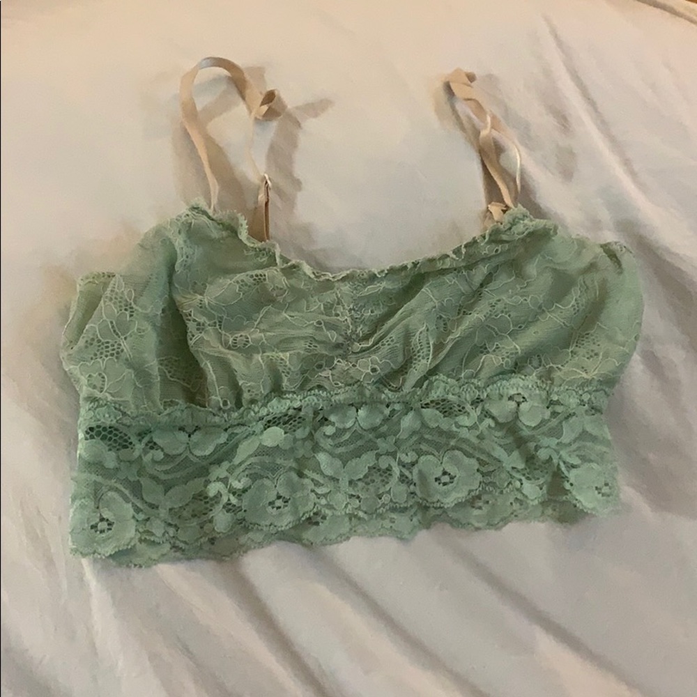Seafoam green lacy bralette